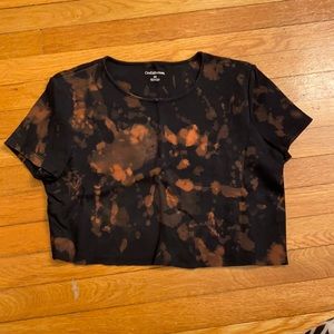 Acid-washed Black crop top